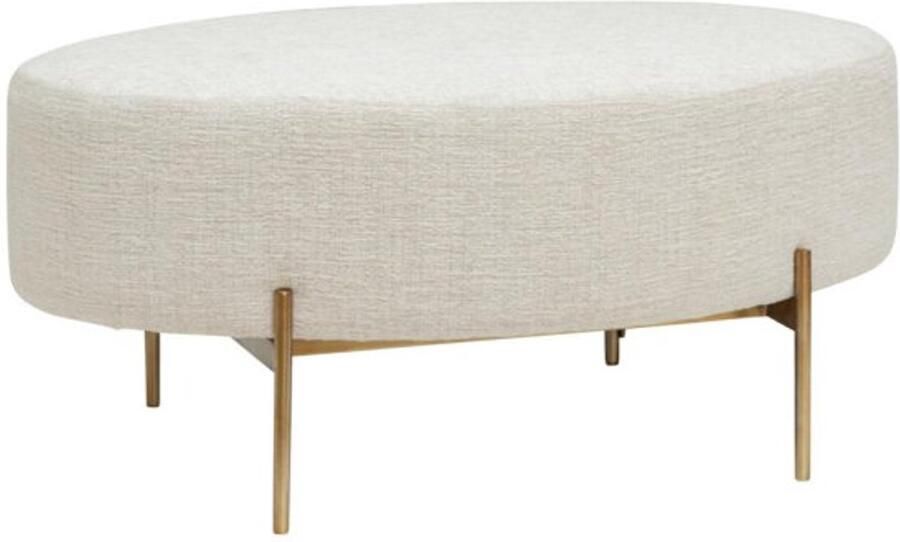 Tower Living Poef Ossana ovaal 100x65x45 cm Beige & Goud