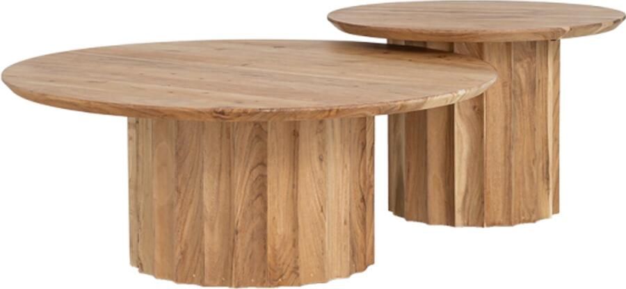 Tower Living Salontafel Crotone set van 2 Acacia 90ø 60ø cm