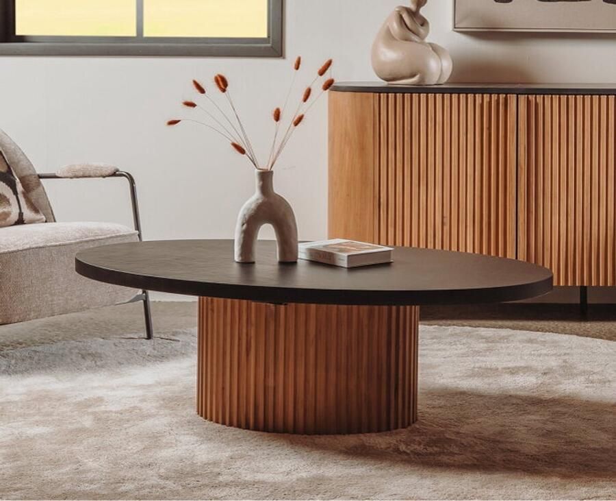 Tower Living Salontafel Palazzo ovaal teakhout 130x75 cm