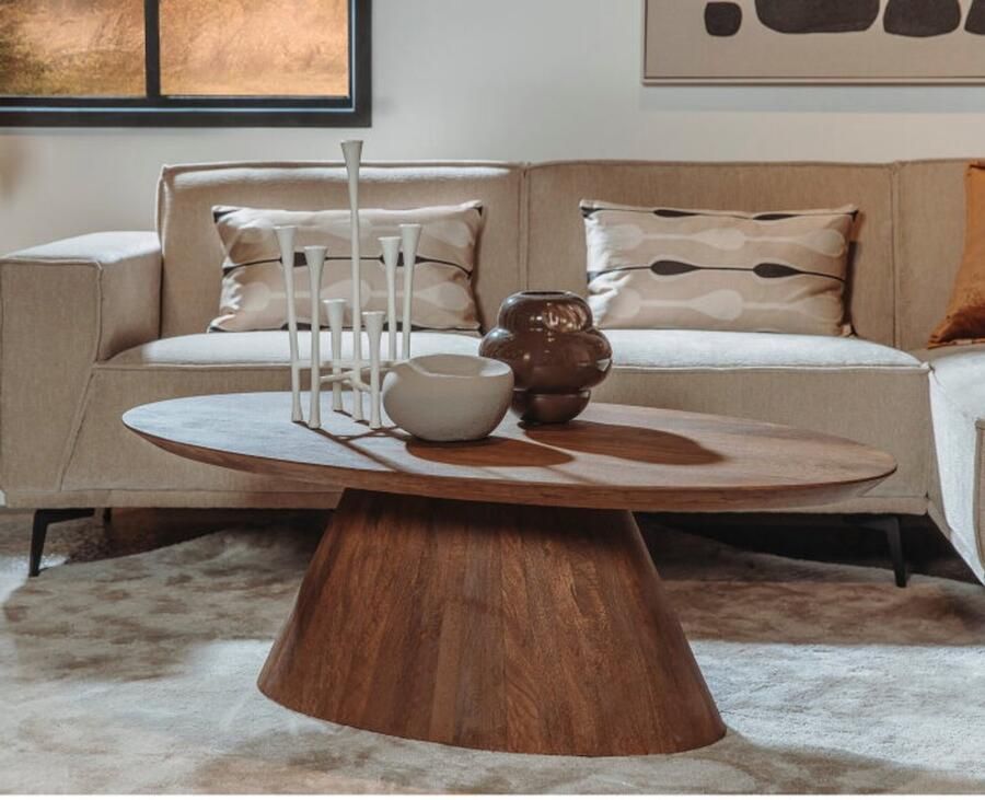 Tower Living Salontafel Premana ovaal mangohout 135x75 cm Bruin