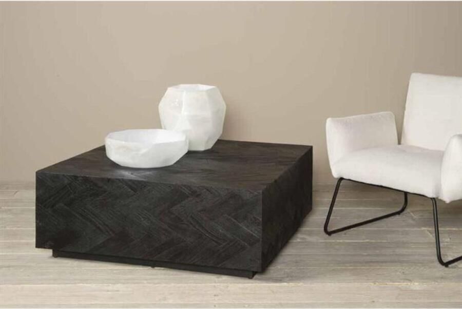 Tower Living Salontafel Ziano Visgraat 100x100 cm zwart