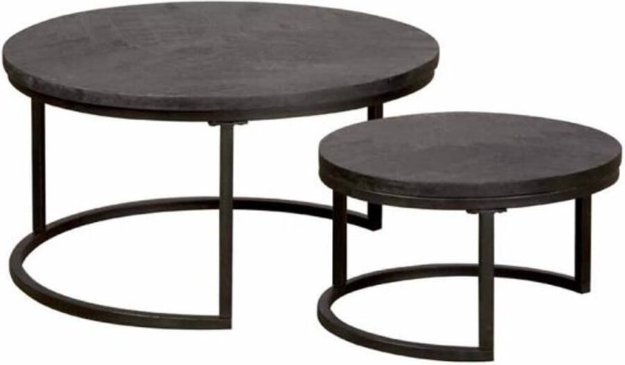Tower Living Salontafelset Viola rond zwart