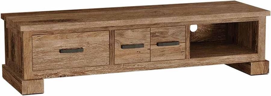 Tower Living Tv meubel Lorenzo met 3 laden en 1 open vak Oud Teak