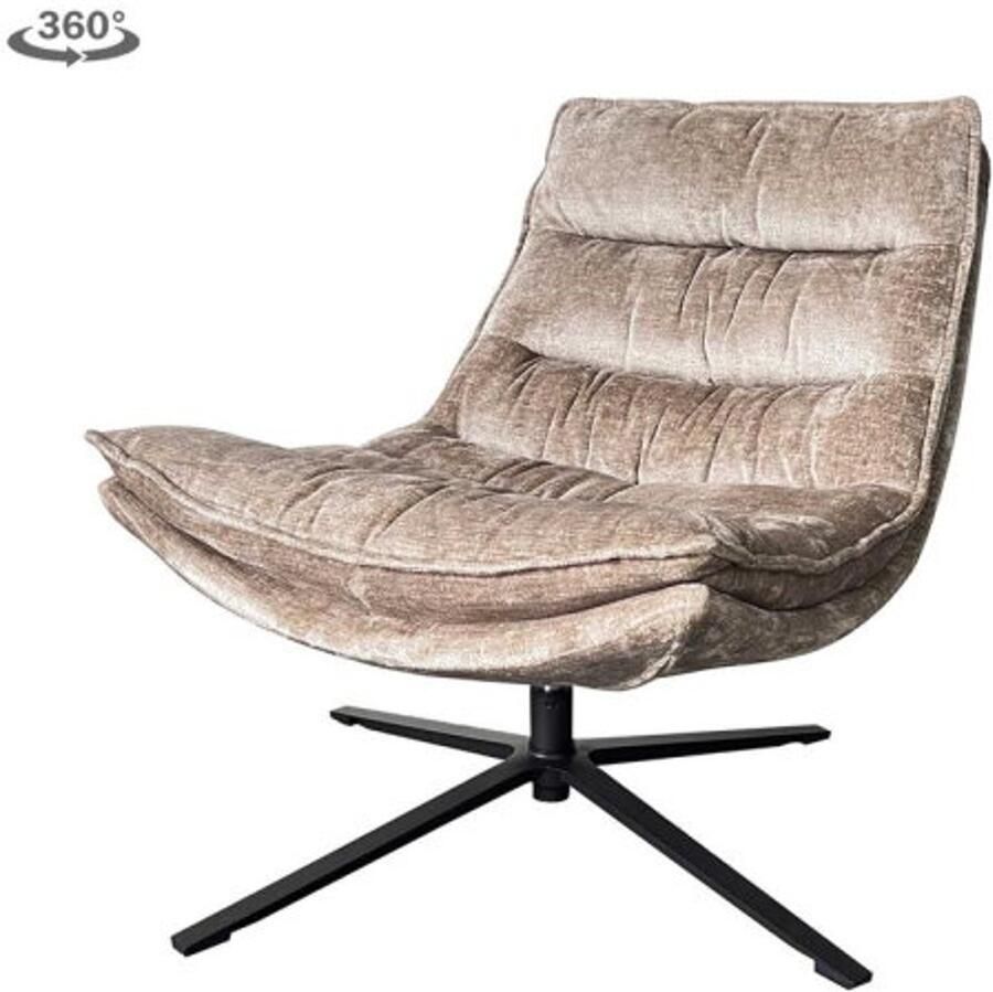 Tower Living Venice Fauteuil fabric BMG104 brown (draaibaar)