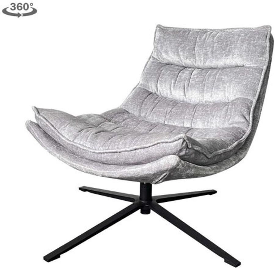 Tower Living Venice Fauteuil fabric BMG804 light grey (draaibaar)