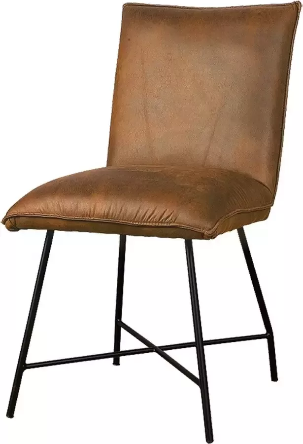 Tower Living trofa eetkamerstoel zonder leuningen 100% polyester cognac 49 x 64 x 90 (h) cm - Foto 1