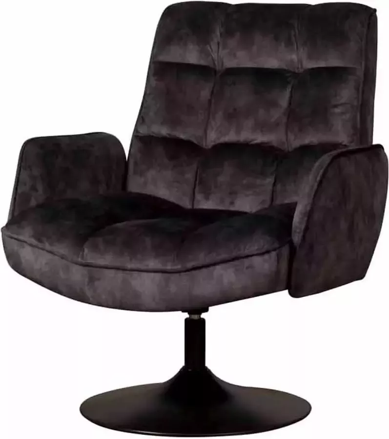 Tower Living tropea draaibare fauteuil 100% polyester donkergrijs 84 x 82 x 95 (h) cm