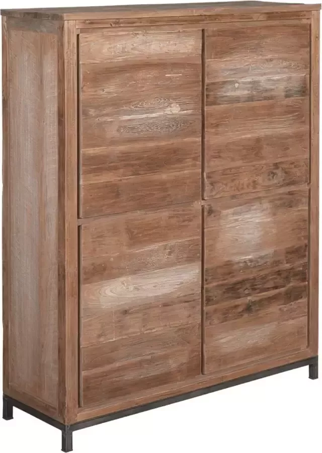 Tower Living venetie kast met 4 deurtjes teakhout bruin 130 x 45 x 160 (h) cm - Foto 1