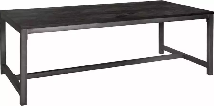 Tower Living ziano eettafel gerecycled hout zwart 100 x 200 x 76 (h) cm