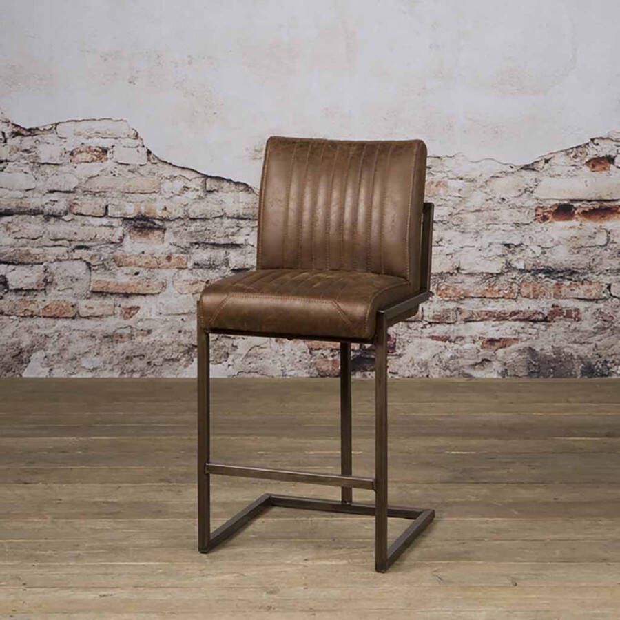 Towerliving Barkruk Ferro Microvezel Donkerbruin