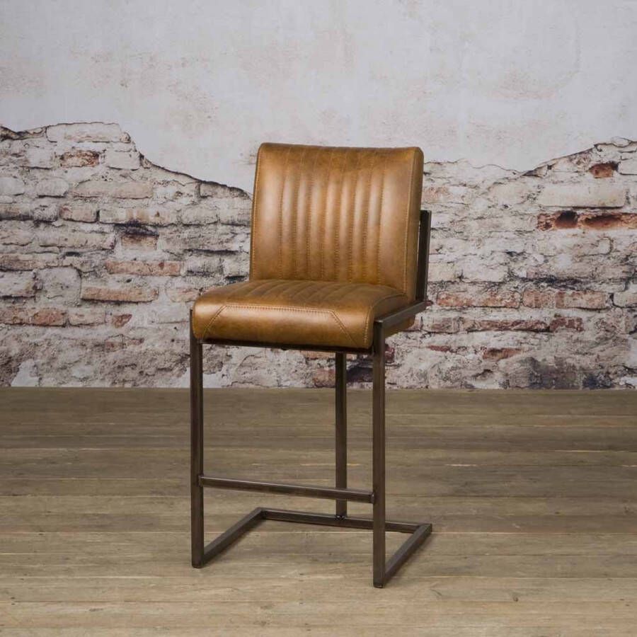 Towerliving Barkruk Ferro Microvezel Lichtbruin