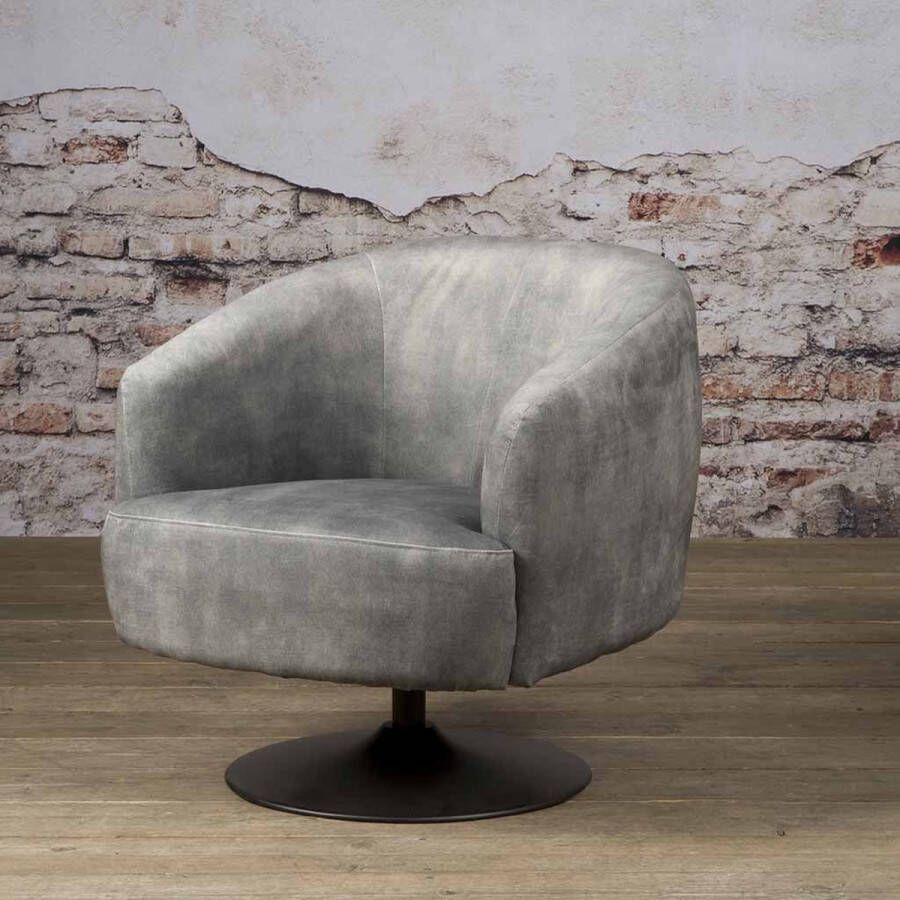 Towerliving Draaifauteuil Barga Velvet Grijs