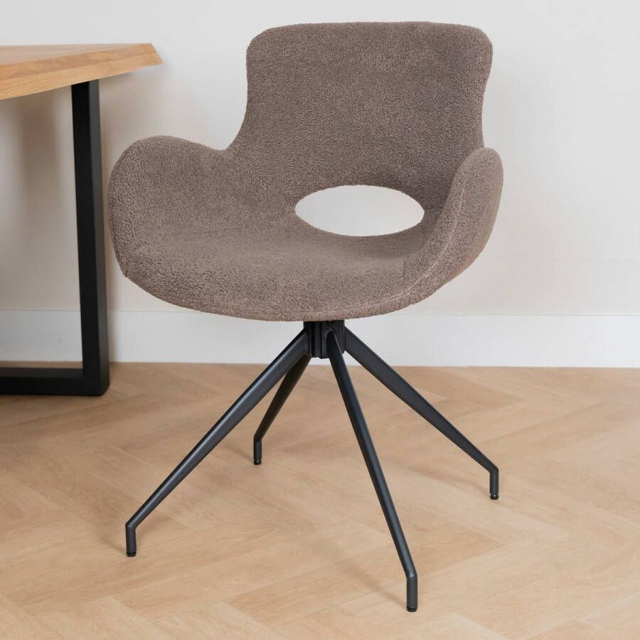 Towerliving Eetkamerstoel Campo Donker Bruin Teddy Draaibaar