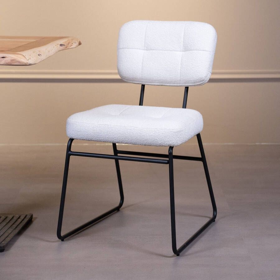 Towerliving Eetkamerstoel Padola Wit Stof