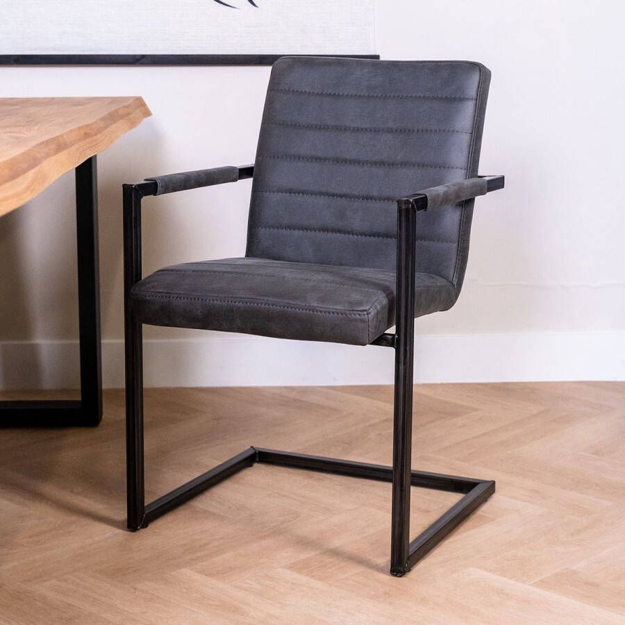 Towerliving Eetkamerstoel Rocca Antraciet Bull