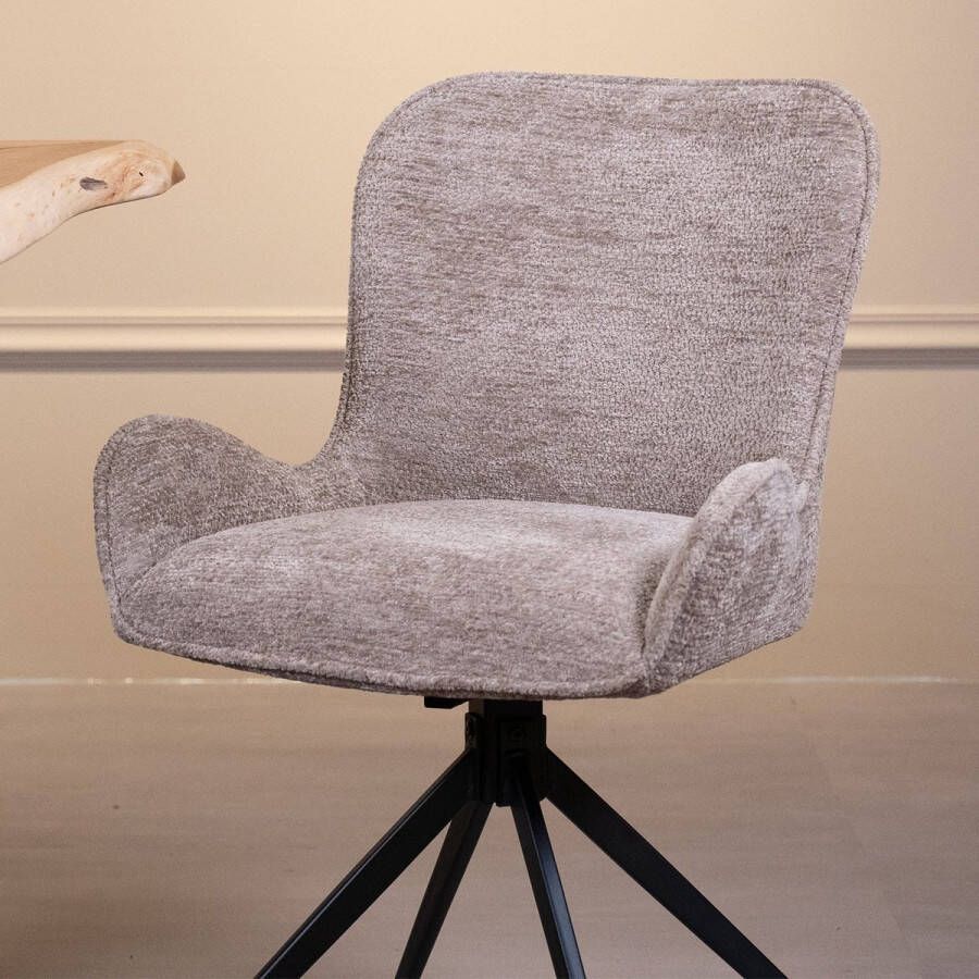 Towerliving Eetkamerstoel Sora Taupe Stof
