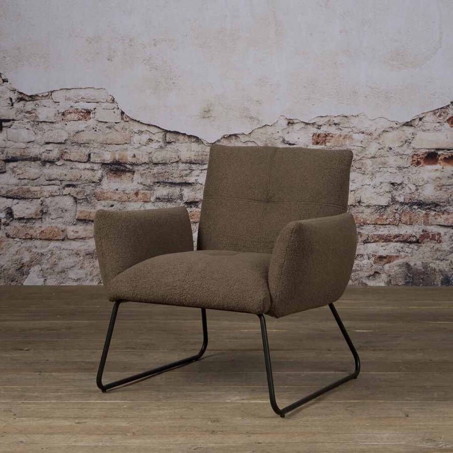 Towerliving Fauteuil Dante Teddy Donkerbruin