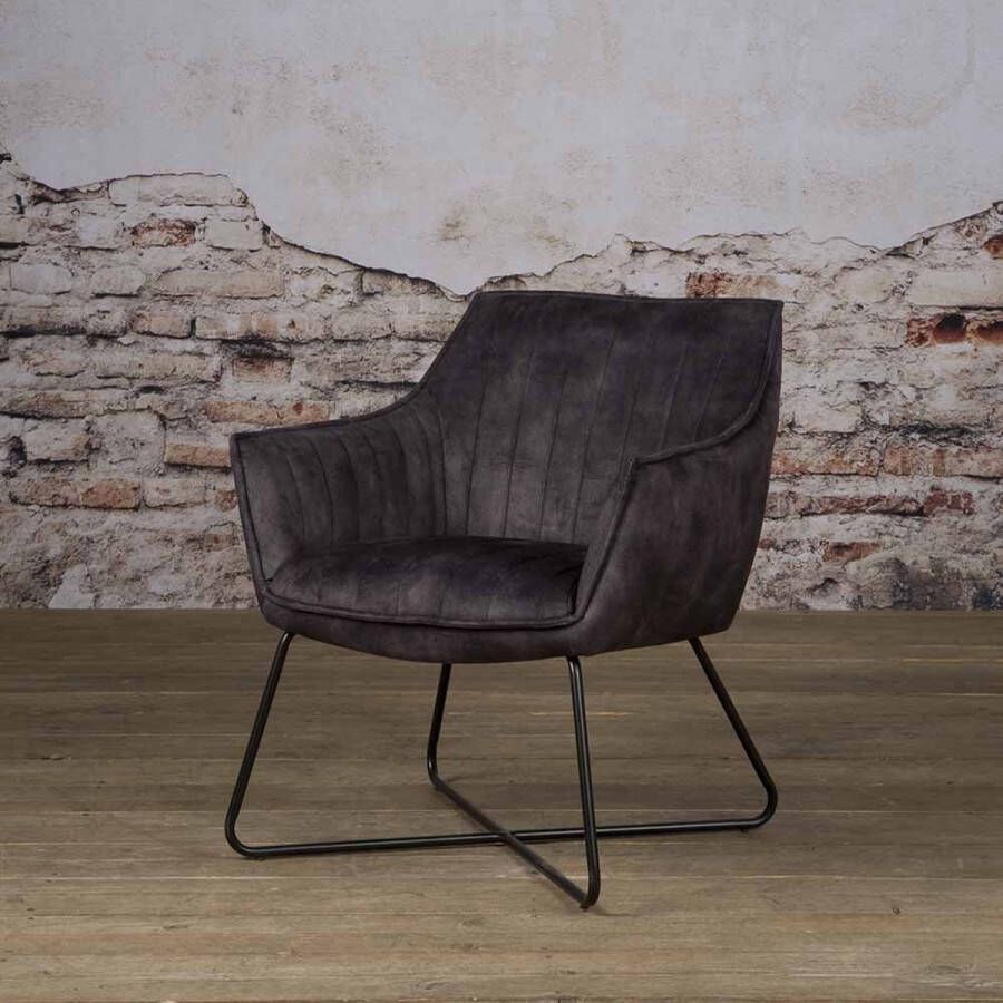 Towerliving Fauteuil Monte Antraciet Velours