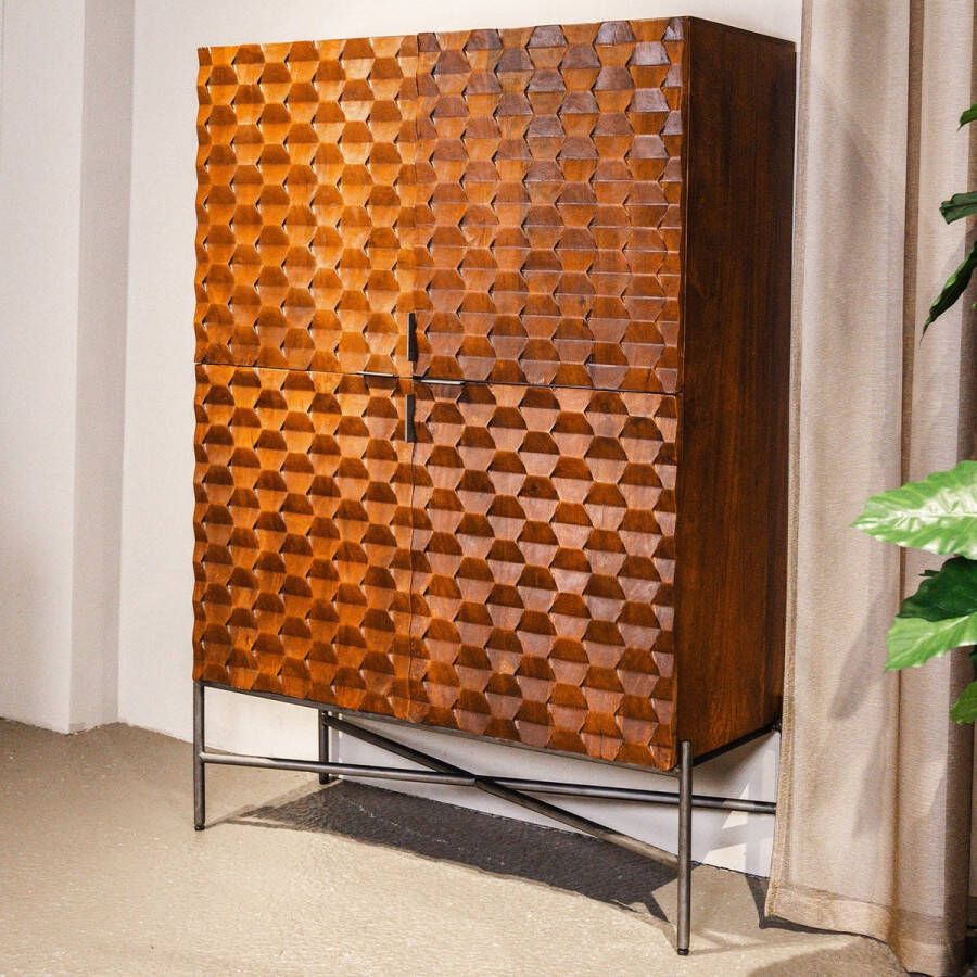 Towerliving Opbergkast Paola Mahonie Mangohout 130 cm