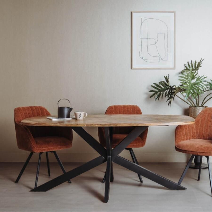 Towerliving Eettafel Silvi Naturel Mangohout