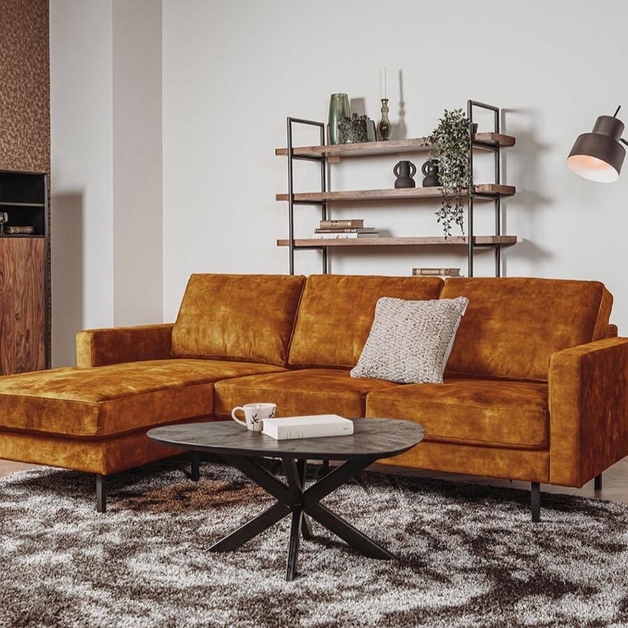 Towerliving. Hoekbank Cambridge Oker Velours