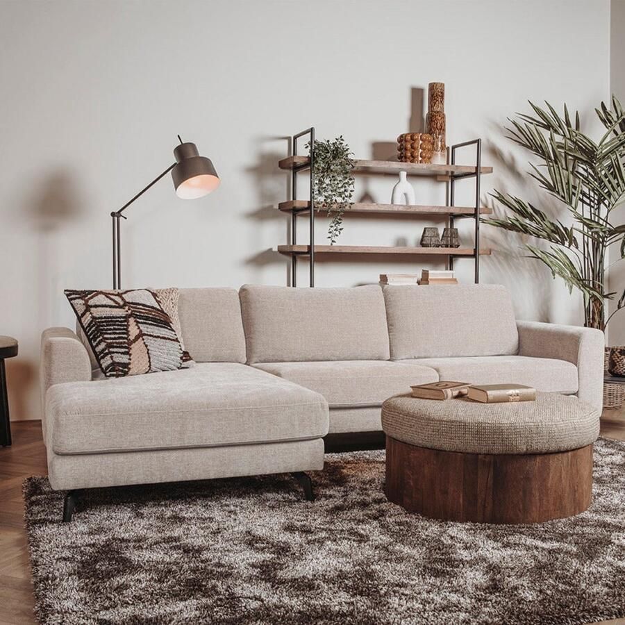 Towerliving Bank Highlands Chaise Rechts Naturel Stof