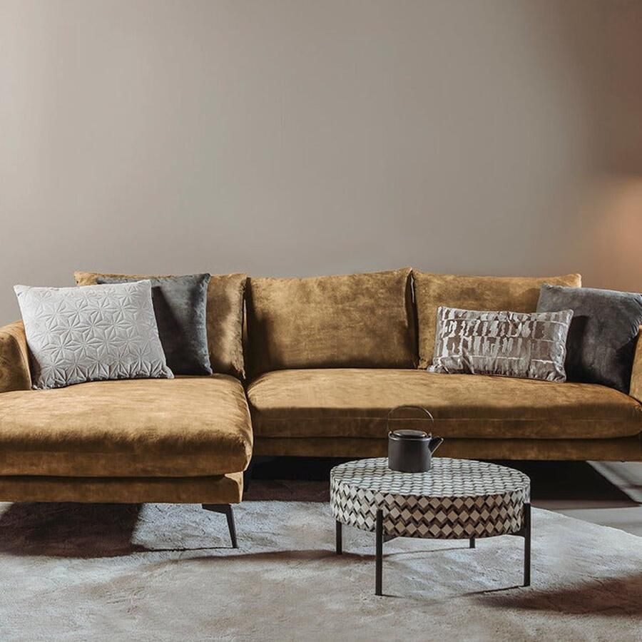 Towerliving Bank Nottingham Chaise Rechts Oranje Stof