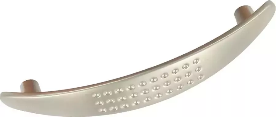 TQ4U Top Quality For You TQ4U vlak gebogen meubelgreep met dimples 96mm ZAMAC VERNIKKELD