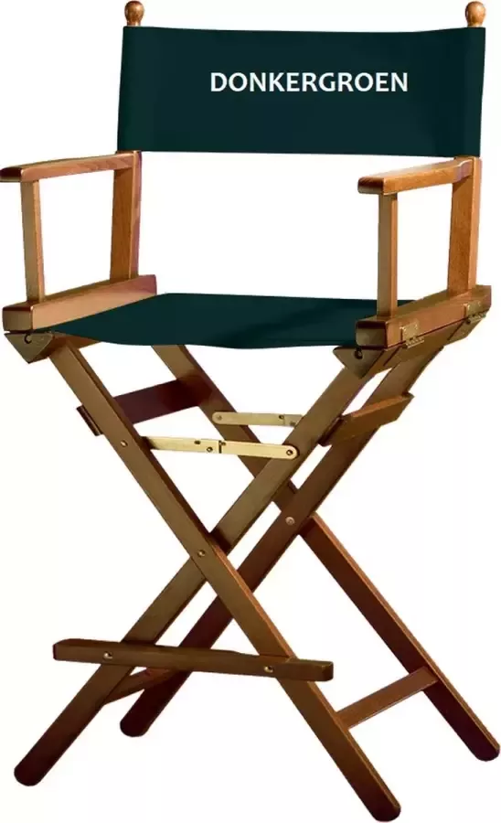 Yellowxl Make up kruk Regisseursstoel visagie stoel make-up stoel beukenhout. Frame: notenbruin stof: donkergroen