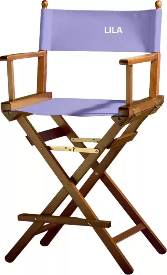 Tradeshopping Make up kruk Regisseursstoel visagie stoel make-up stoel beukenhout. Frame: notenbruin stof: lila