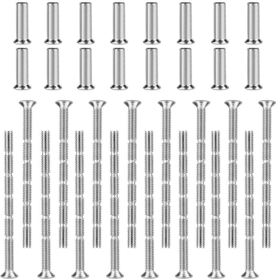 Trankielo Verbindingsbouten 16 stuks M4 deurschroeven metaalkoppelbussen scheurschroeven voor het bevestigen van deurklinken