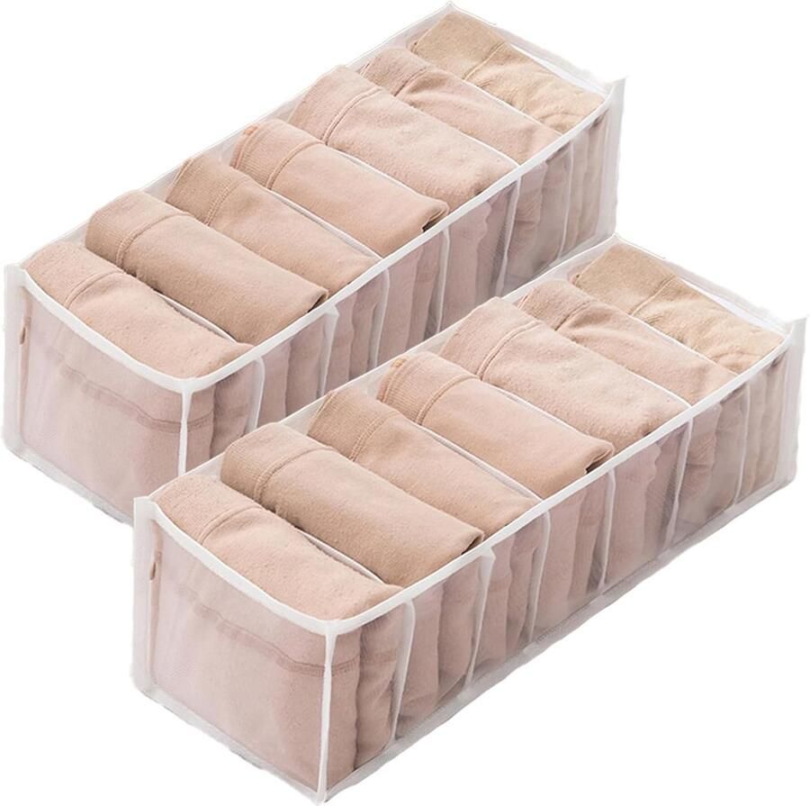 Trankielo 2 stuks ondergoed lade organizer – opvouwbare kledingkast organizer voor sokken bh's en stropdassen