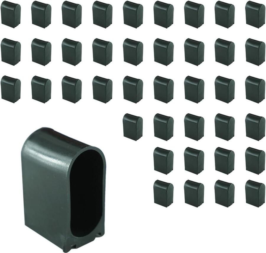 Trankielo 40 stuks Siliconen stoelpoot doppen vloerbeschermers Rechthoekige stoelpoot doppen 40 * 20mm Stoelbeschermers voor het verminderen van geluid en krassen