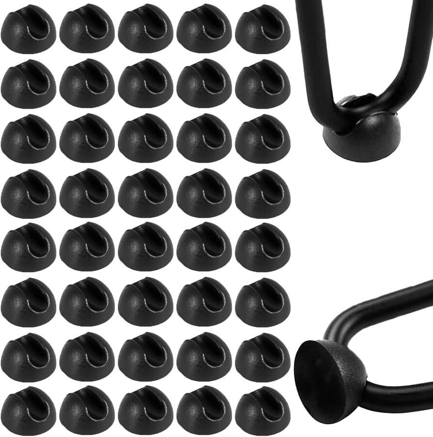 Trankielo 40 Stuks Zwart Siliconen Haarspeld Tafelpoot Beschermers – Vloerbeschermende Voetpads voor Stoelen Eettafels en Salontafels