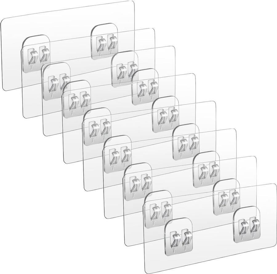 Trankielo 8Pack Douche Caddy Haken Sterke Zelfklevende Lijm Waterdichte Douchehaken zonder Boren