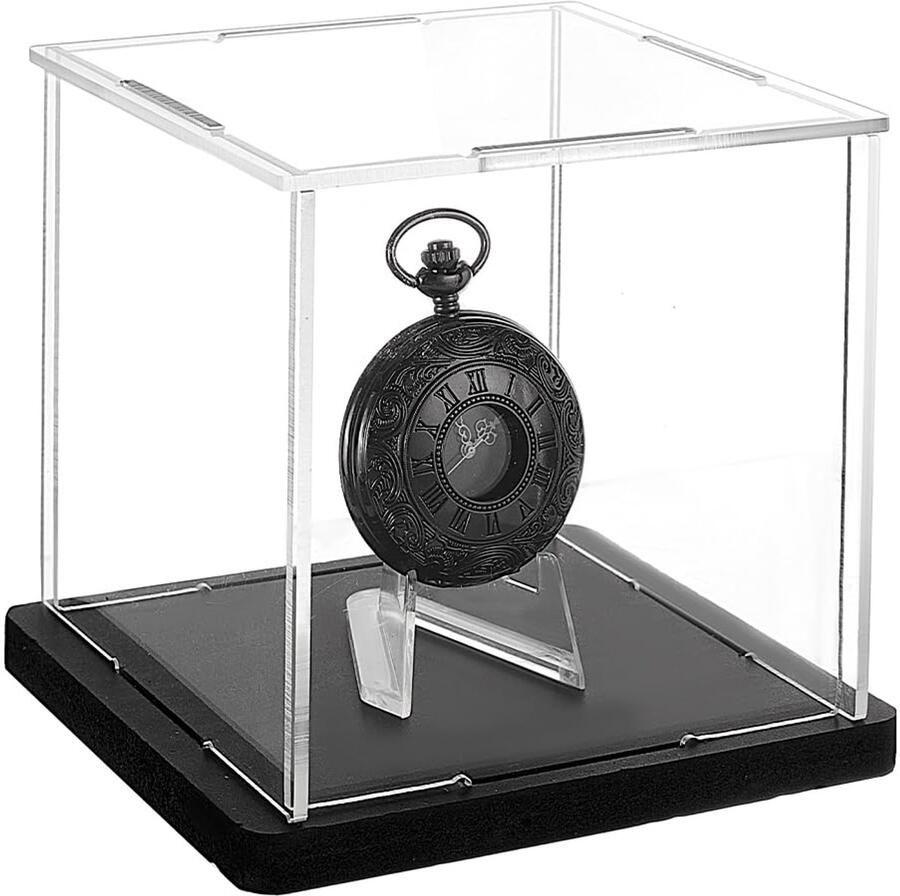 Trankielo Acryl Vitrinekast Display Set – Transparant Acryl Souvenir en Verzamelobjecten Opslagbox met Display Houder – Geschikt voor Munten Medailles Horloges Kampioenschapsringen en Fossielen