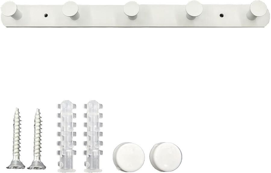 Trankielo Aluminium Wandkapstok – Stijlvol Wit – Multifunctioneel met Ophangmogelijkheden – Krasbestendig Ontwerp