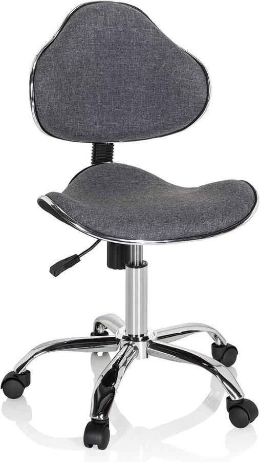 Trankielo Comfortabele Kinderbureaustoel GTI-3 Ergonomische Draaistoel in Donkergrijs Stof