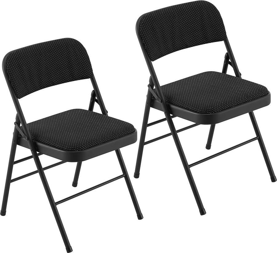 Trankielo Comfortabele Opvouwbare Stoelen Set van 2 Staalconstructie Inclusief Kussens voor Keuken Tuin Evenementen