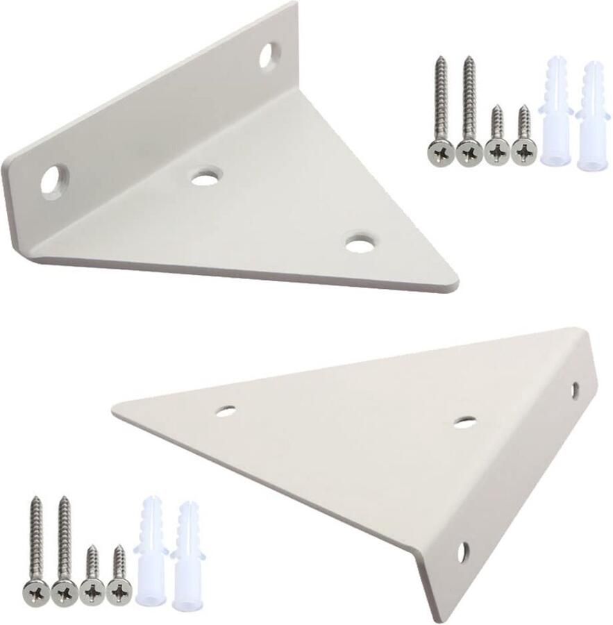 Trankielo – Driehoekige Wandplankdragers van IJzer – Zwevend Design – 2 stuks – Wandgemonteerde Metaal – Voor Boekenplanken en Keukenplanken