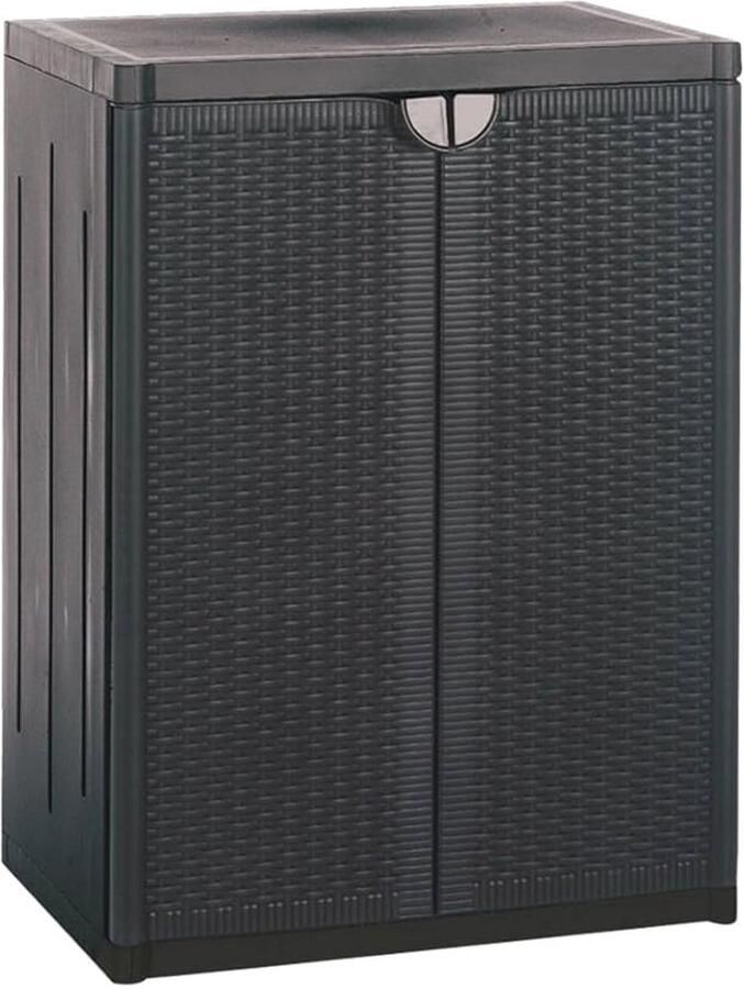 Trankielo Duurzame Lage Bruin Rattan Kast 65x45x88 Kunststof Zwart Groot