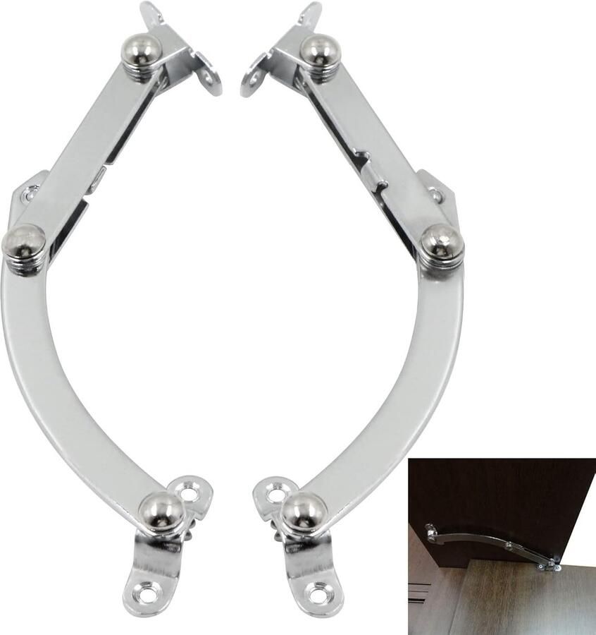 Trankielo – Duurzame Meubelscharnieren Set – IJzeren Deurbegrenzer en Schakelaar – Keukenkast en Kledingkast Ondersteuning – Kastdeur Klepbeslag