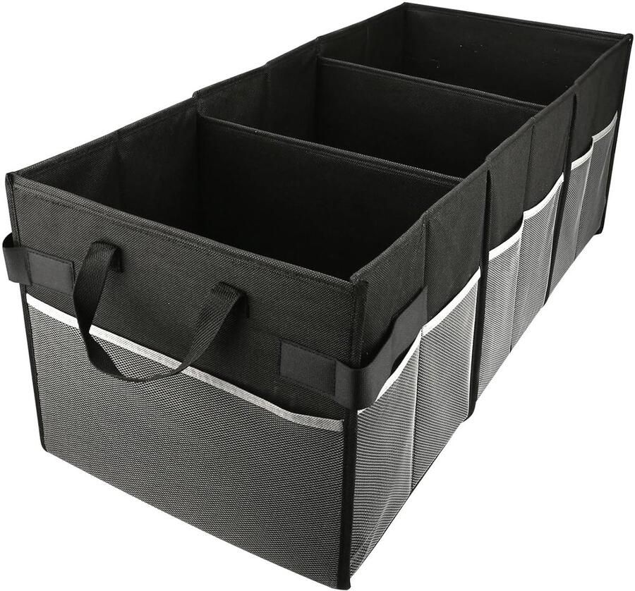 Trankielo Duurzame Opbergdoos Garderobe Organizer Vouwbare Opslagbox 3 Roosters Zwart Voor Kleding Boeken Cosmetica en Speelgoed Afmetingen 78 x 35 x 32 cm