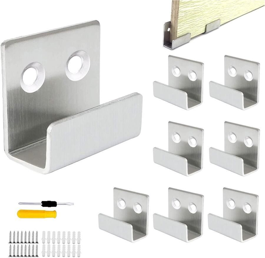 Trankielo Duurzame Roestvrijstalen Haken (8 Stuks) met Schroeven en Expansiebuizen voor Badkamer Keuken en Garderobe – Zware Belasting en Corrosiebestendig