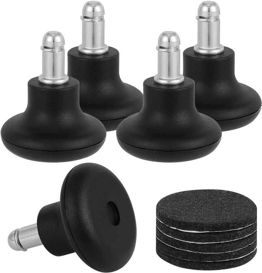 Trankielo Glijdende belwielen voor bureaustoelen – Vervangende wielen met viltkussentjes – 5 stuks 2 inch