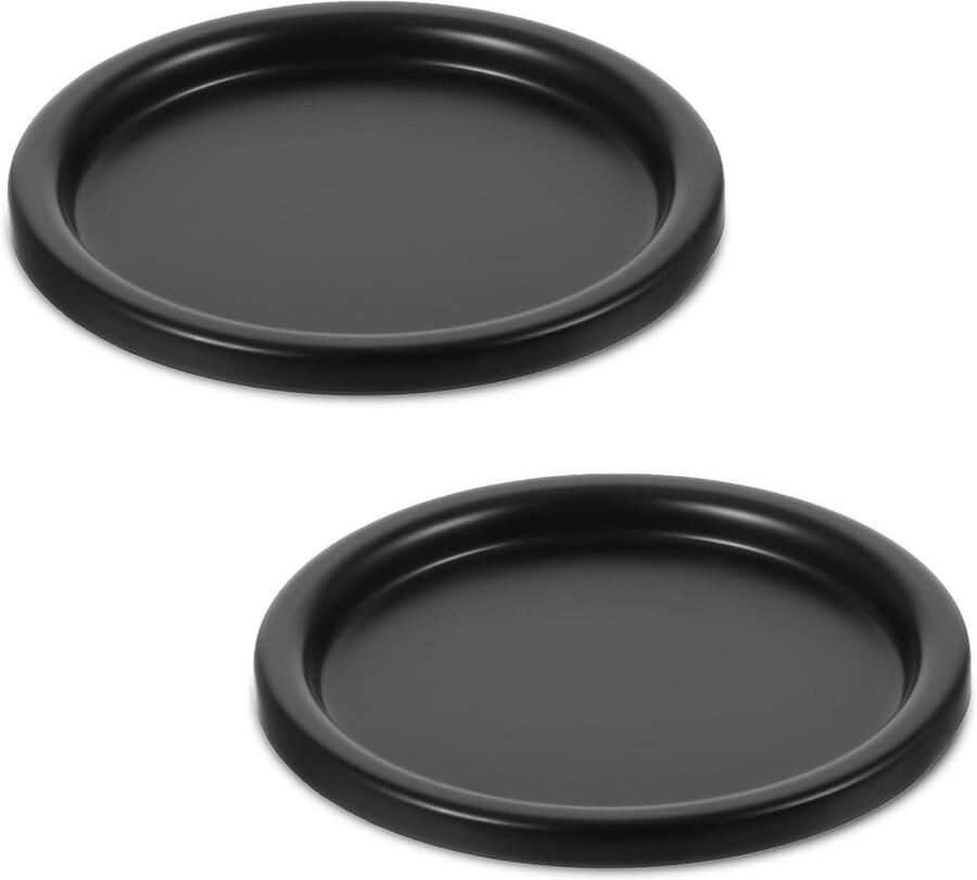 Nordivar Ijzeren plaat kaarsenhouder set van 2 97 cm D x 05 cm H Decoratieve metalen kandelaar voor pijler geur vlamloze kaarsen Zwarte kaarsenhouder voor tafel middenstuk