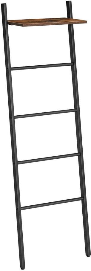 Trankielo Industrieel Handdoekenrek in Ladderstijl – Ruimtebesparend 5-Niveau Kledingrek – Stabiel & Veelzijdig – Perfect voor Badkamer Slaapkamer of Woonkamer