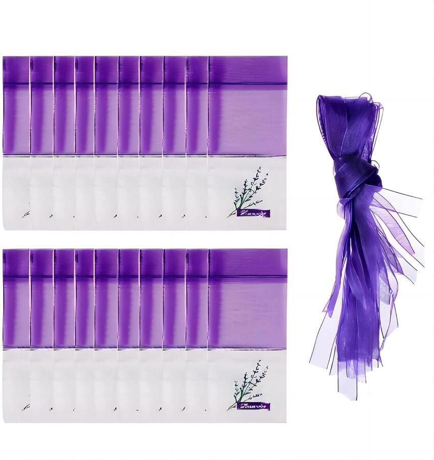 Trankielo Lege Lavendelzakken – Set van 20 – Organza Gaaszakken – Ideaal voor Kledingkasten – Geurbestendig – Duurzaam