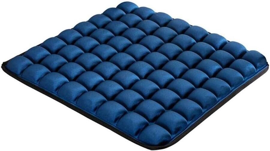 Allecto Premium Luchtkussen voor Rugpijn en Coccyx Kantoorstoel en Auto Stoelkussen (Blauw) met 3D Air Technologie Verlicht Rug- en Ischiaspijn