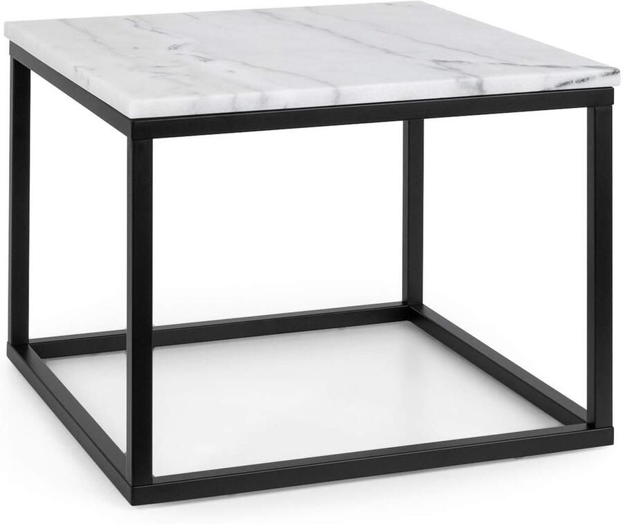Trankielo Luxe Salontafel met Wit Marmeren Blad en Stijlvol Metaal Frame